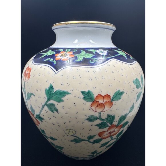 Vintage Chinese Painted Vase Ceramic Floral & Bird Design Decorative 10'' Tall - Picture 1 of 8